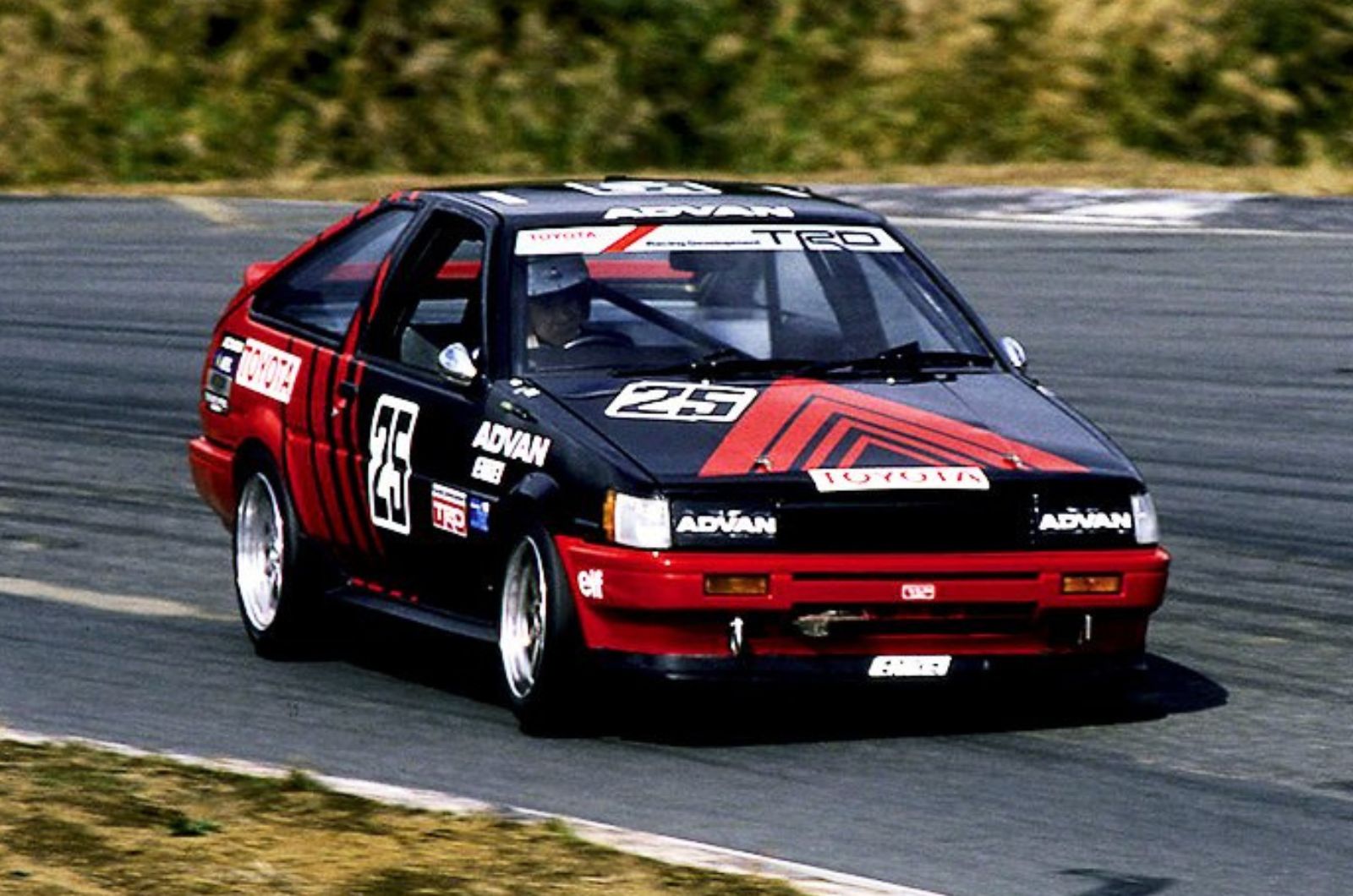 Keiichi Tsuchiya in a Toyota AE86 (Credit: The Yokohama Rubber)